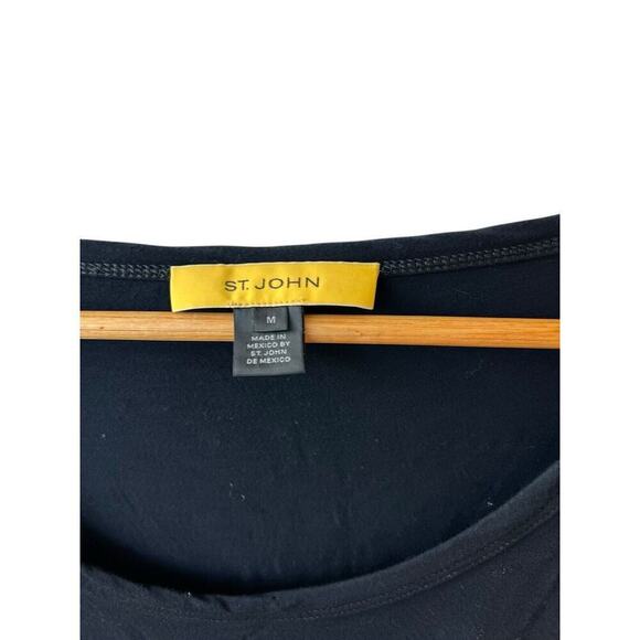 St. John Yellow Label Black Knit Sweater Size Medium Crewneck - Picture 3 of 9